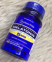 Мелатонін Puritan's Pride Melatonin 5 mg 60 капс, фото 2