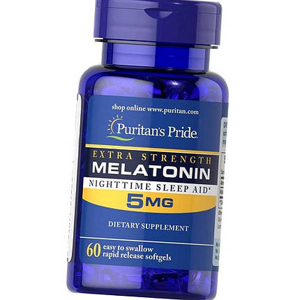 Мелатонін Puritan's Pride Melatonin 5 mg 60 капс, фото 2