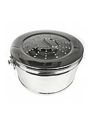 Коробка стерилізаційна за KONRICH з неіржавкої сталі з фільтром. Діаметр 125 мм висота 80 мм, об'єм 1 л Діаметр 290 мм, висота 145 мм, об'єм 9,5 л