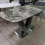 Обідній стіл Каліфорнія California T7242 сіра кераміка під мармур, фото 4