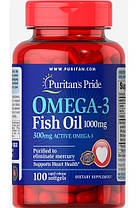 Омега-3 жирні кислоти Puritan's Pride Omega-3 Fish Oil 1000 mg 100 кап риб'ячий жир, фото 3
