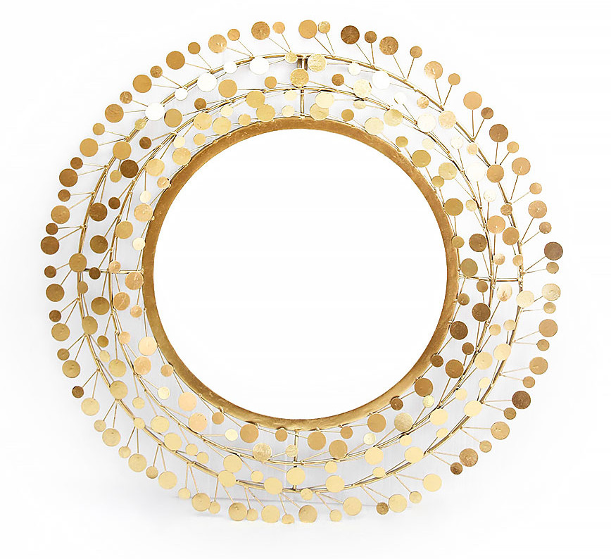 Декоративное зеркало из стекла и металла в золоте Гранд Презент 98043