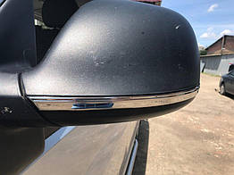 Смужки на дзеркала Omsa Line для Volkswagen Amarok 2010-2022 рр. Нержавіюча сталь (2 шт.)