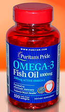 Омега-3 риб'ячий жир Puritan's Pride Omega-3 Fish Oil 1000 mg 100 кап жирні кислоти