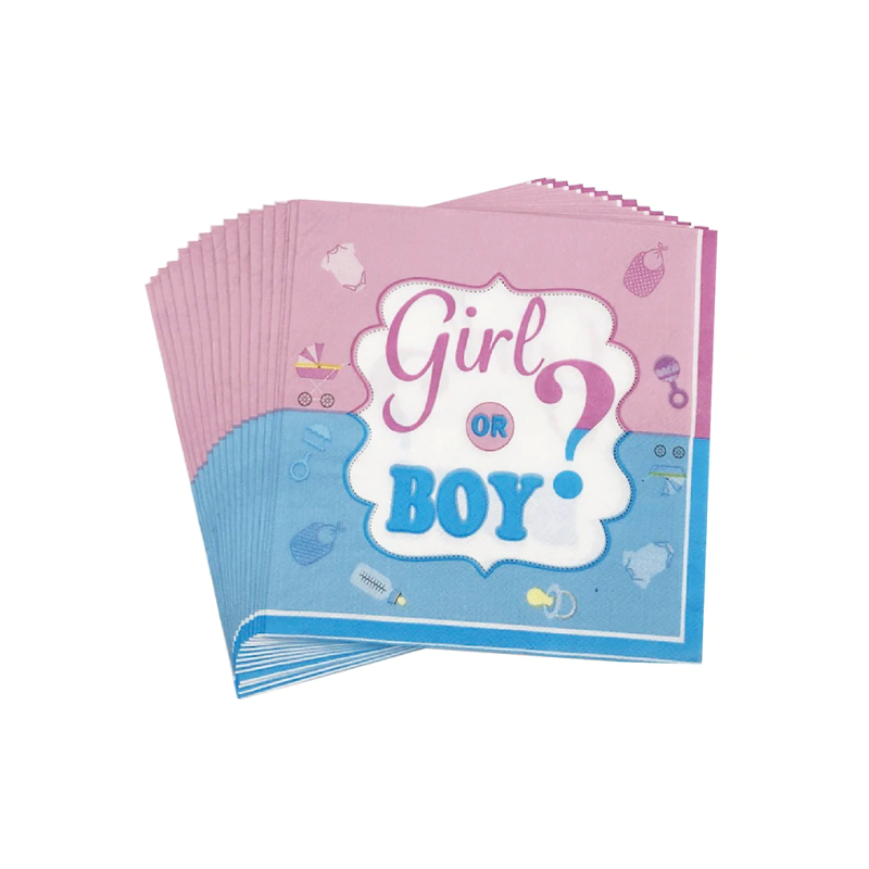 Серветки "Girl or Boy" гендер-паті паперові 10шт/уп. сервірувальні одноразові дитячі