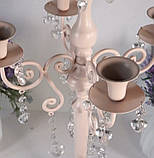 Високий свічник, канделябр кремового кольору на 5 свічок (66 см, метал)., фото 3