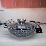 Казан-жаровня-сковорода з гранітним антипригарним покриттям 5.5 л 33 см Edenberg EB-8042 Жаровня з кришкою, фото 2