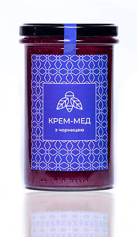 Крем мед з чорницею 300 г ТМ Ahimsa, фото 2