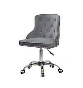 Офісне крісло на коліщатках з оксамитовою оббивкою сірого кольору OLIMP CH - OFFICE B-1004