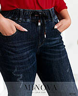 Стильные женские джинсы на резиночке, ткань "Джинс" 48, 50, 52, 54 размер 48 52