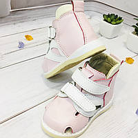 Антиварусні сандалії для дівчинки Ortofoot Varus Light baby 202 рожеві розмір 14см