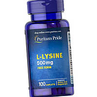 L-лизин Puritan's Pride L-Lysine 500 mg 100 таблеток L-лизин гидрохлорид