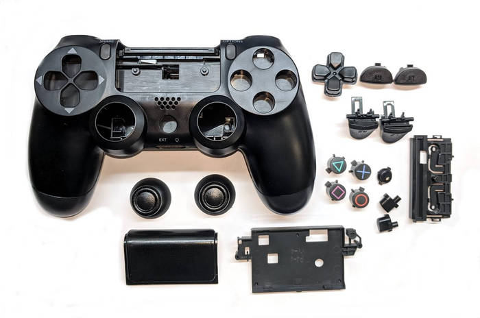 Корпус джойстика PS4 Dualshock 4 JDM-050 / JDM-055 в сборе (Чёрный) (ID ...