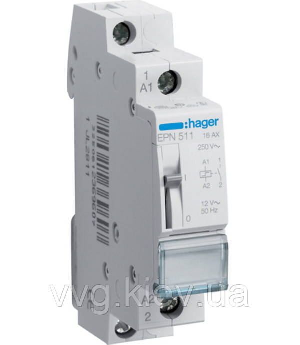 Імпульсне реле 12 В/16 А, 1НВ, Hager (EPN511)