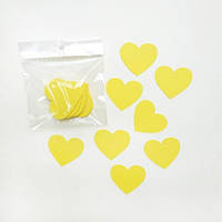 Комплект сердечек, 50 шт, размер 47*45 мм, цвет желтый