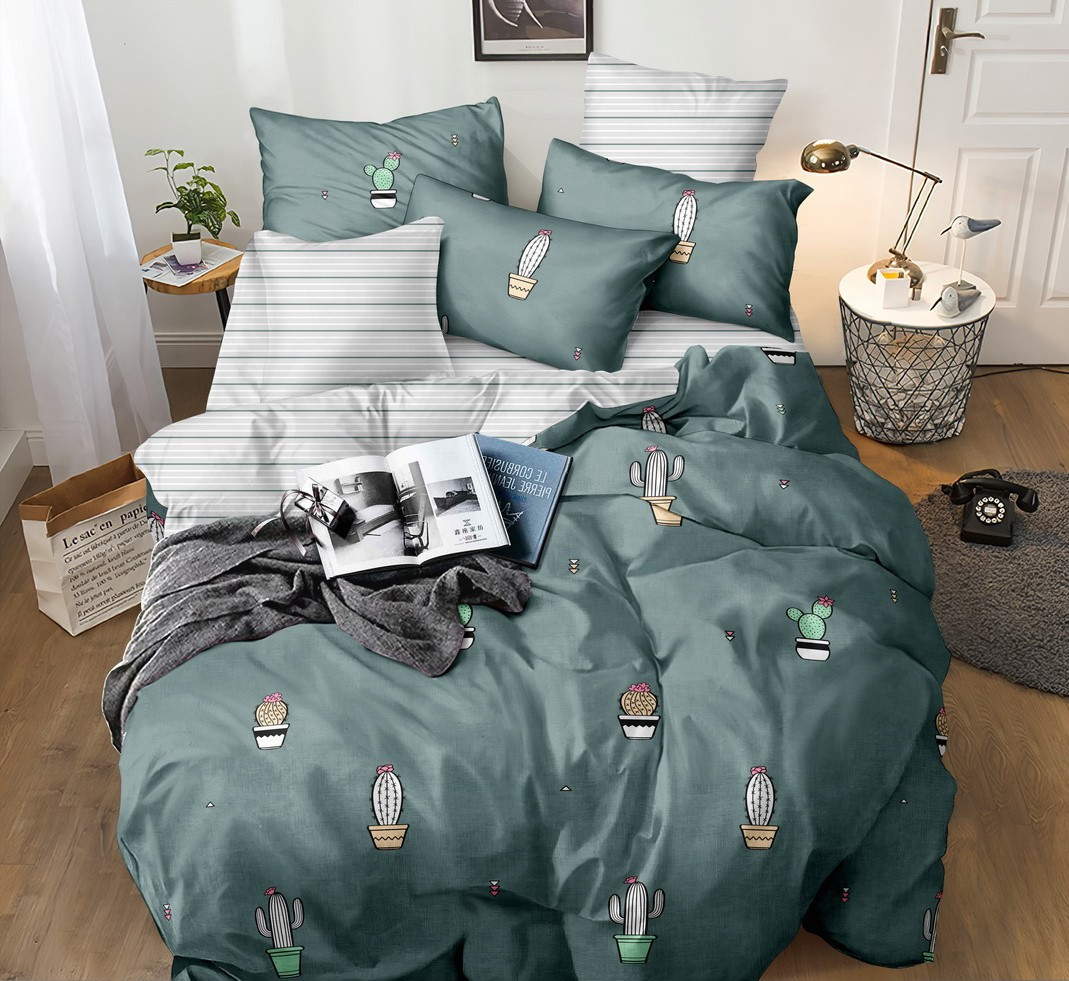 Полуторна постільна білизна 150х220 Ранфорс-бавовна (14128) Постільна білизна з натуральних тканин, фото 1