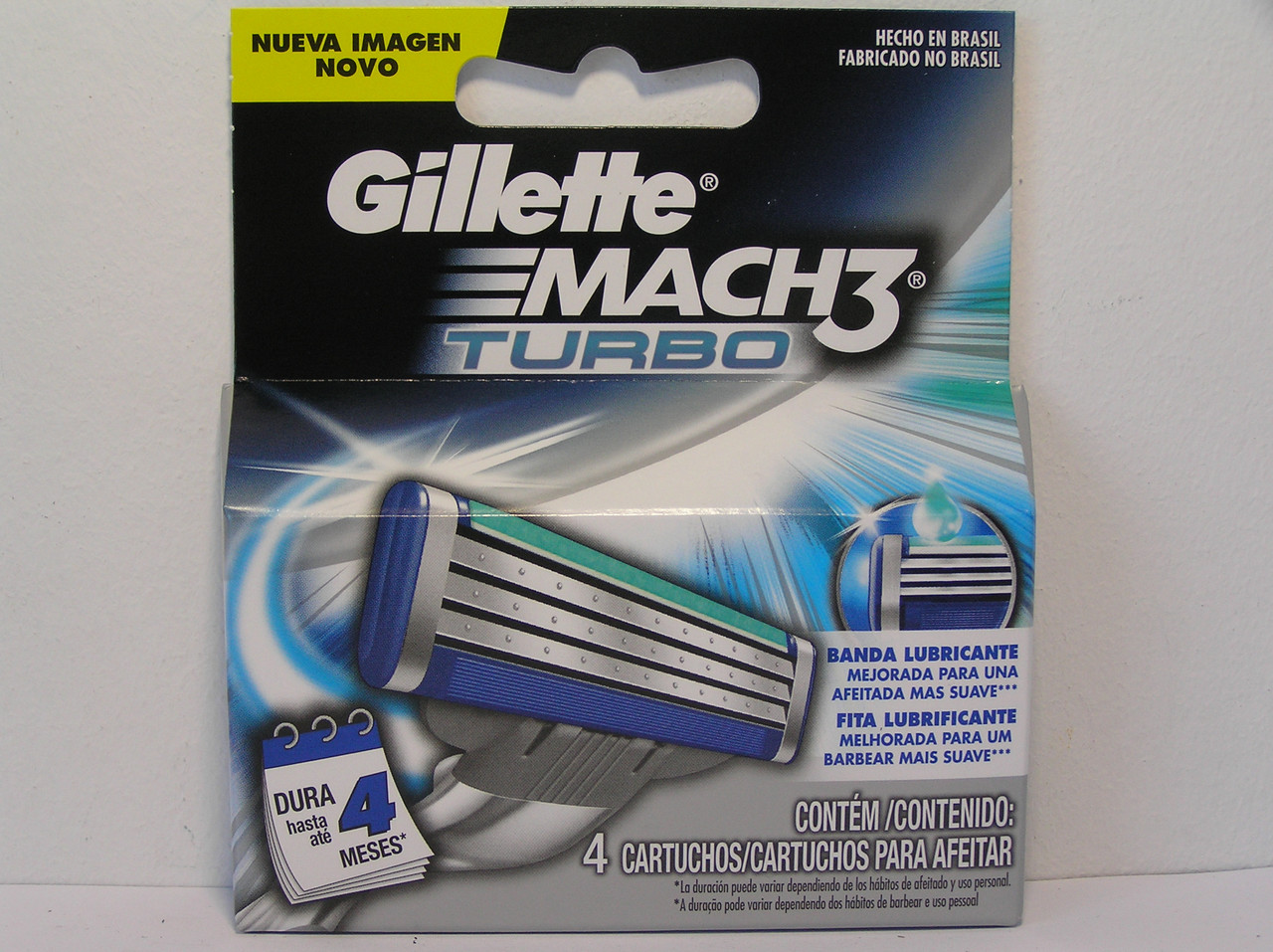 Кассеты для бритья мужские Gillette Mach 3 Turbo 4 шт. (Жиллет Мак 3 турбо без упаковки оригинал) - фото 5 - id-p377243209