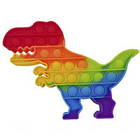 Игрушка-антистресс Pop It радужный динозавр 20,3х14,5см.