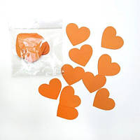 Комплект сердечек, 50 шт, размер 47*45 мм, цвет оранжевый