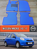 ЕВА коврики Ниссан Микра К13 2010-2017. EVA резиновые ковры на Nissan Micra К13