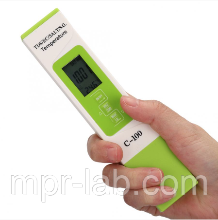 Комбінований TDS/EC/SALT/S.G./Temp метр — C-100