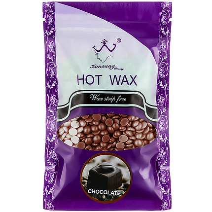 Віск плівковий в гранулах Konsung Beauty Chocolate, 500 г шоколад, фото 1