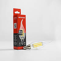 Светодиодная LED лампа 8W E14 ETRON 1-EFP-130 Filament С37 4200K