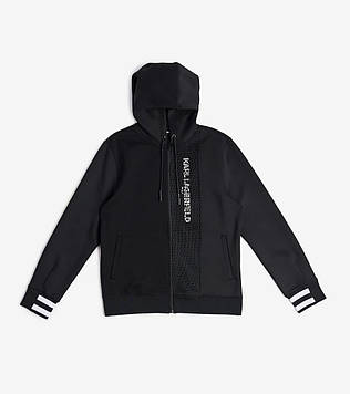 Чоловіча кофта на замку KARL LAGERFELD MESH CONTRAST ZIP HOODIE ОРИГІНАЛ (розмір XS, S) чорна