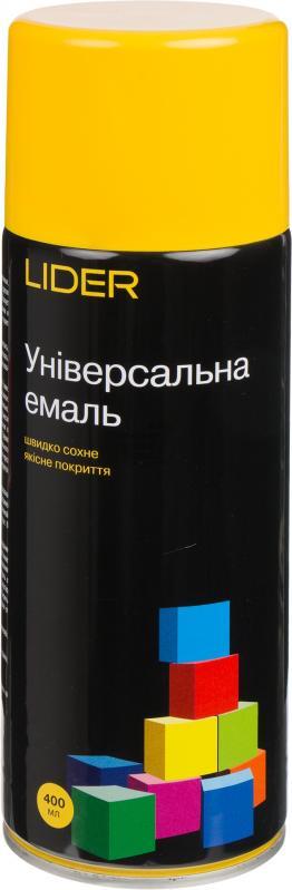 Аерозольна емаль Lider (жовта RAL 1023) універсальна (400 мл)