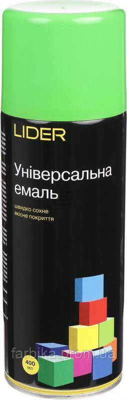 Аерозольна емаль Lider (салатова RAL 6018) універсальна (400 мл)