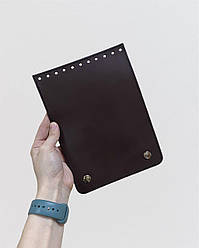 Клапан для сумки прямокутний на магнітах, натуральна шкіра, 23х17 см