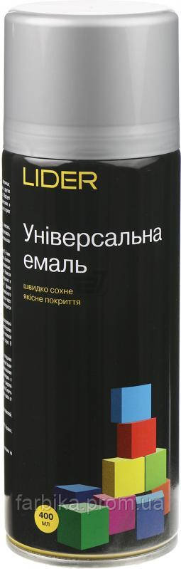 Аерозольна емаль Lider (срібляста RAL 9006) універсальна (400 мл)