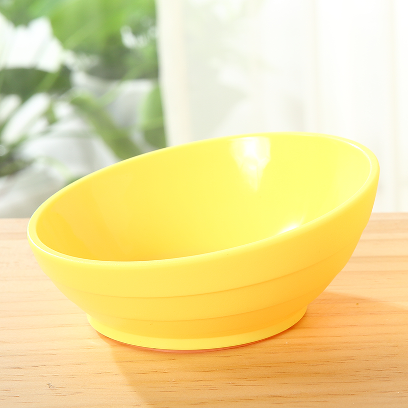Pet bowl пластикова миска для кішок M (діаметр 16 * 4 мм) жовта
