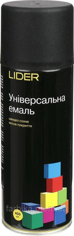 Аерозольна емаль Lider (чорна матова RAL 9005) універсальна (400 мл)