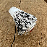 Срібний чоловічий Перстінь із Червоним Гранатом, фото 2