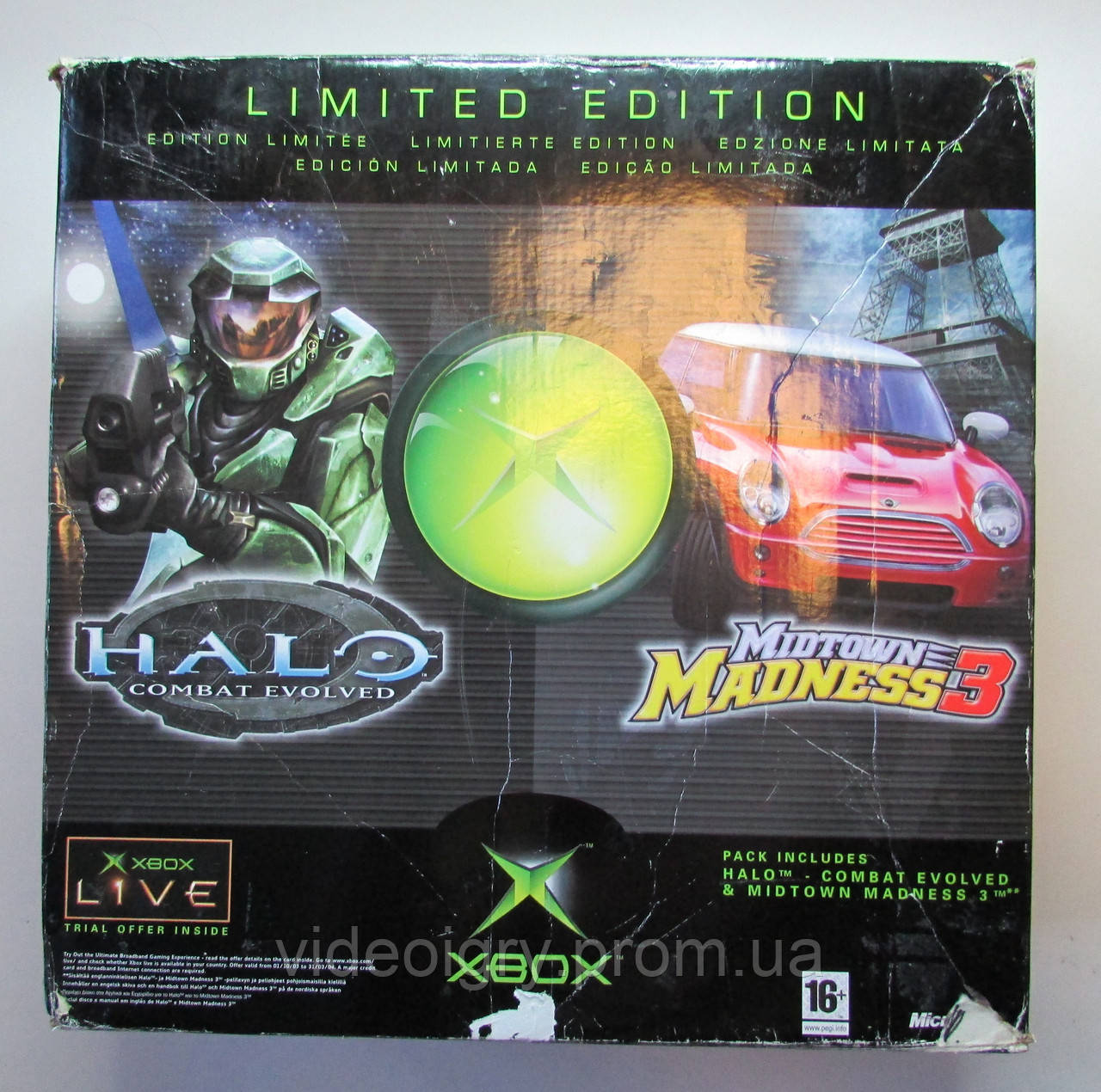 XBOX Video Game System Microsoft Limited Edition Bandle Halo & Midtown Madness 3 PAL (EUR) БО (не прошитий)
