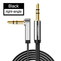 Кабель плоский Aux Ugreen 0.5 m L-образный черный/красный