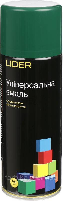 Аерозольна емаль Lider (темно-зелена RAl 6005) універсальна (400 мл)