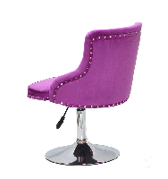 Стілець Olimp CH-Base бузковий 1022 велюр з каретною стяжкою на хромованій круглій опорі-ноге, фото 6