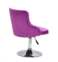 Стілець Olimp CH-Base бузковий 1022 велюр з каретною стяжкою на хромованій круглій опорі-ноге, фото 4