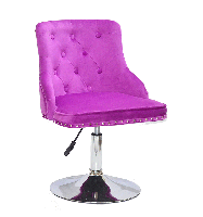 Стілець Olimp CH-Base бузковий 1022 велюр з каретною стяжкою на хромованій круглій опорі-ноге, фото 2