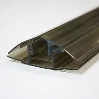 Профиль поликарбонатный соединительный (крышка-база) HСP 16 мм бронза