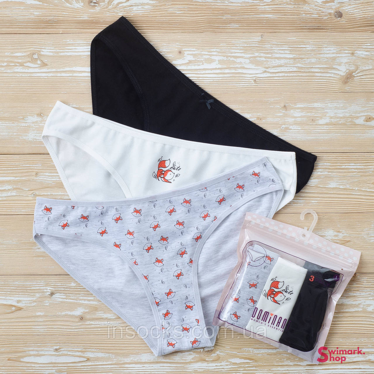 Набір жіночих трусів "Dominant" бікіні. Розмір: L. (3 шт/уп). Туреччина. (35000-341-L), фото 1