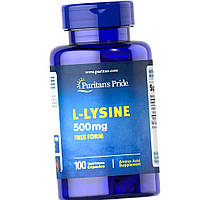 L-лизин Puritan's Pride L-Lysine 500 mg 100 капсул L-лизин гидрохлорид