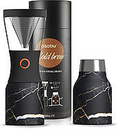 Набір Asobu Cold Brew Cold Brew KB900 Black, для заварювання холодної кави, 1 л, з термосом Чорно-мармуровий