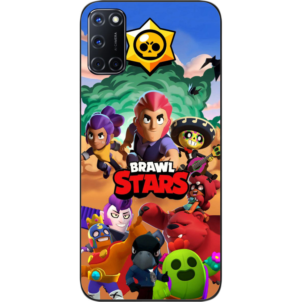 Силиконовый чехол с картинкой для OPPO A52 Игра Бравл старс