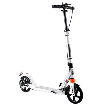 Scooter дитячий складаний двоколісний самокат з амортизаторами і затиском керма (білий), фото 1