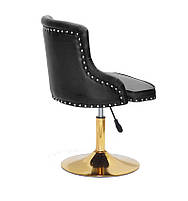 Стілець Olimp GD-Base шкірозамінник чорний, золота кругла нога-опора з регулюванням висоти сидіння, фото 7