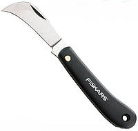 Складной изогнутый Нож для прививания растений 17 см Fiskars "K62" (125880/1001623) Нержавеющая сталь