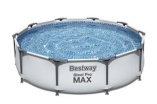 Басейн 305 х 76 см Bestway 56408 steel pro з картриджним фільтром круглі каркасні великі для дому, фото 4